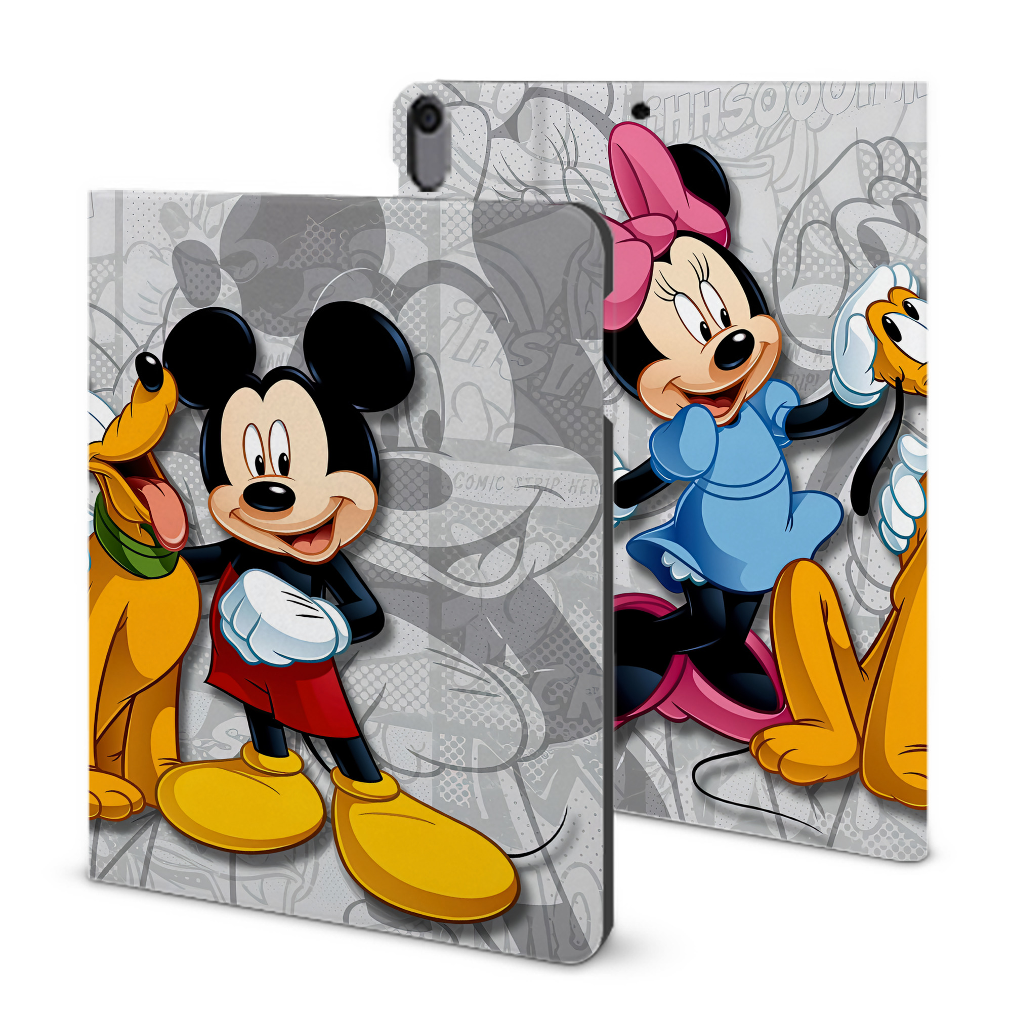 （画像用） ミッキーマウス Mickey Mouse IPad ケース ブック型 PUレザー TPU 耐衝撃 軽量 薄型 ペン収納なし 全面保護 IPad 各モデル対応